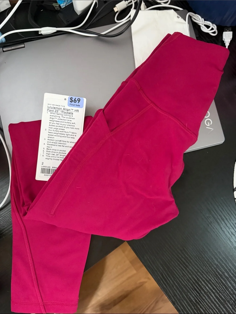 Lululemon Align HR Pant 25” Berry Rumble *Pockets* NWT